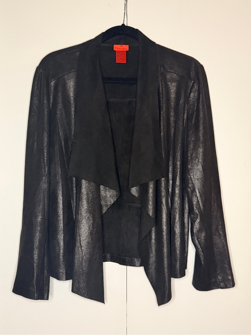 V Cristina Black Draped Jacket